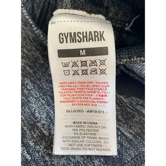 Gymshark Leggings High Waist Black Gray Camo Medium M - Picture 3 of 3